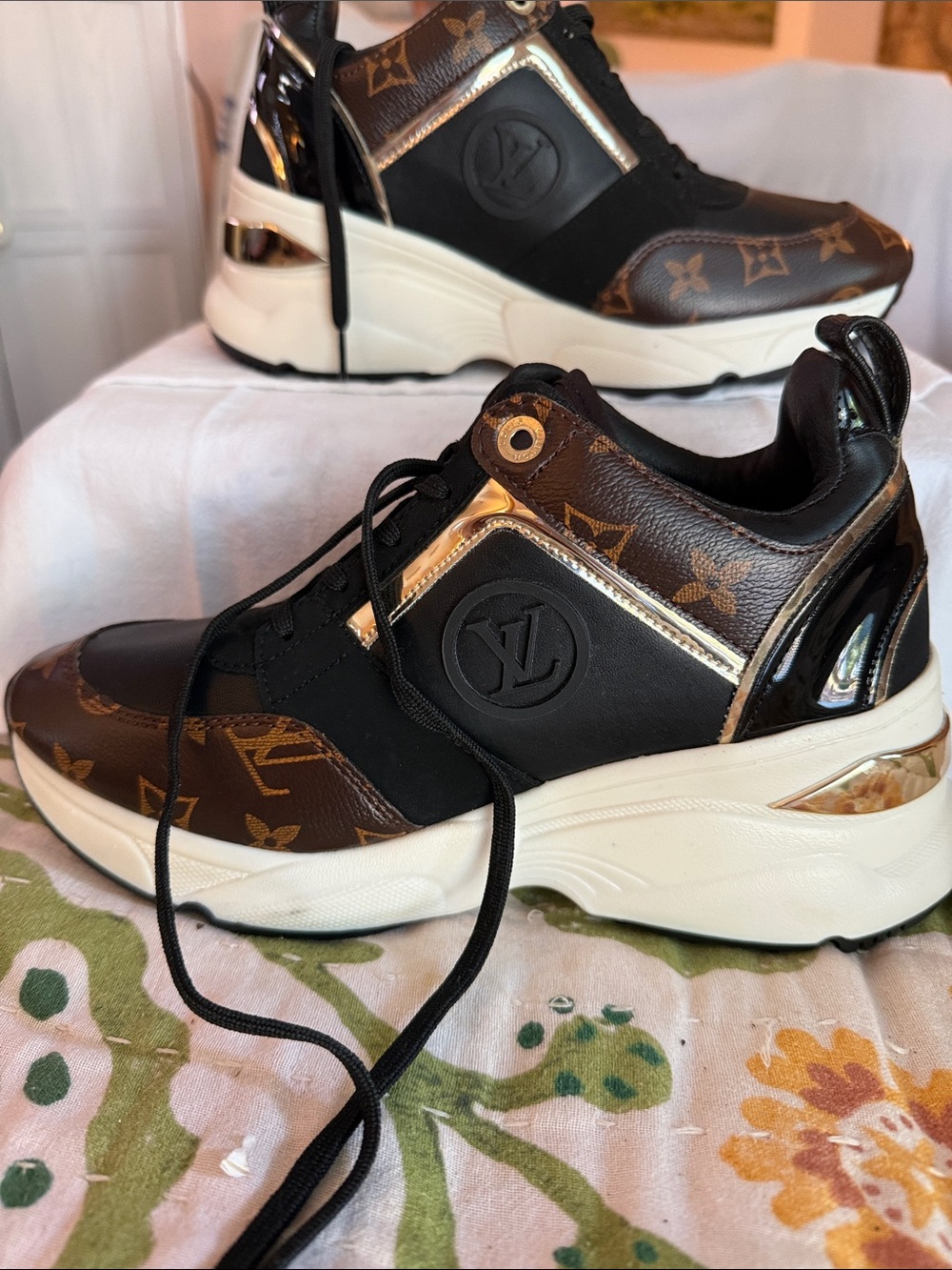 Louis Vuitton Black & Brown Monogram Women’s Sneakers